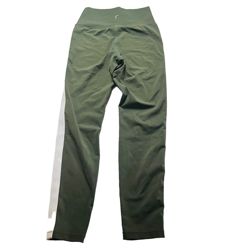 Zyia Active Side Striped High Rise Leggings Size 2 Green Cream - Picture 4 of 10
